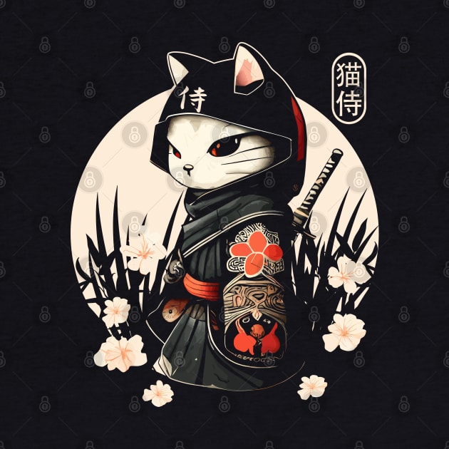 Samurai Cat Tattoo, Kawaii Ninja Cat by Apocatnipse Meow